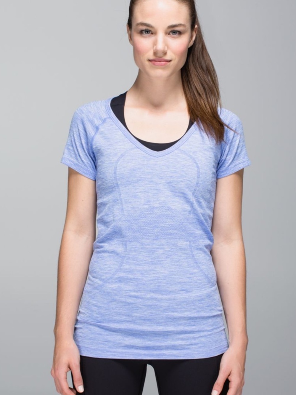 Lululemon Run: Swiftly Tech V Neck Heathered Lullaby Blue Size 6